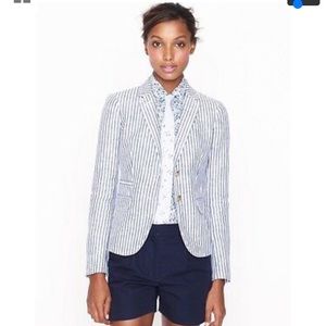 J.Crew SchoolBoy Blazer Striped Linen Jacket 0 NWT